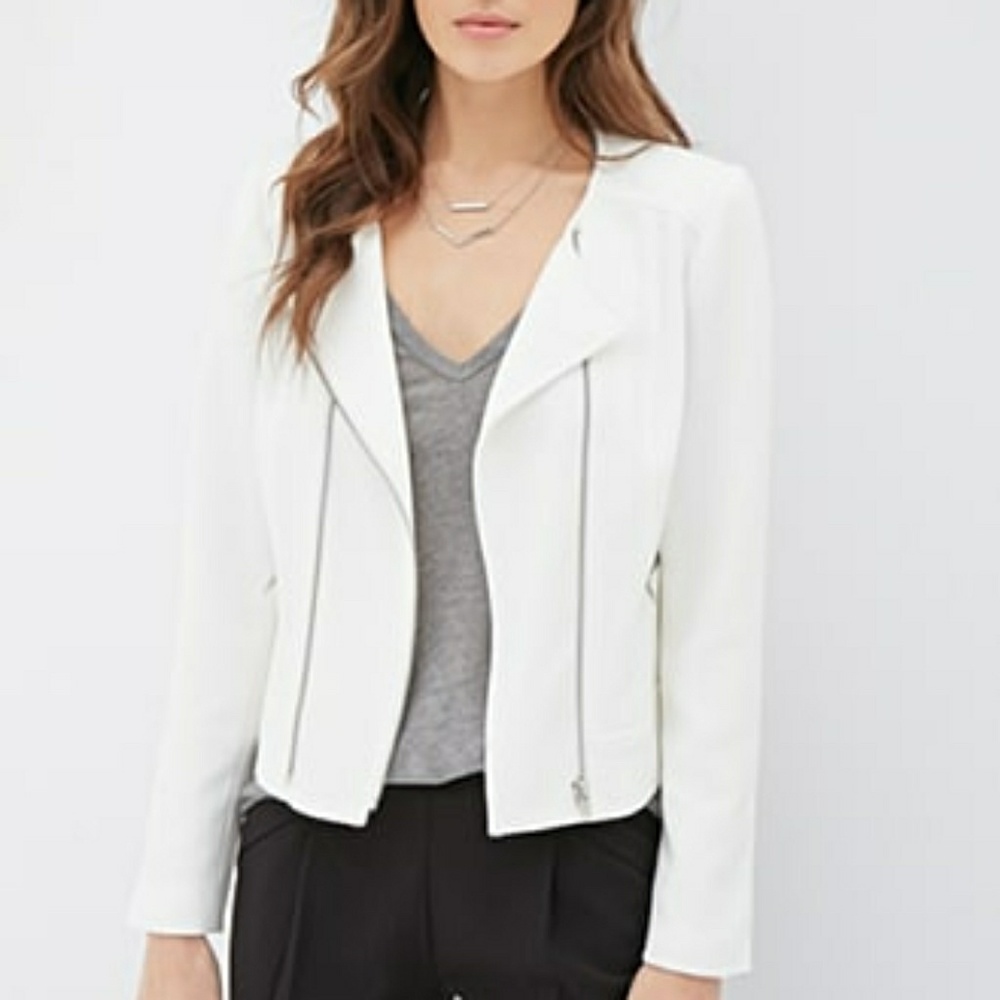 Collarless Moto Jacket